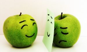 pomme contre coeur heureuse triste bonne santé sophrologie